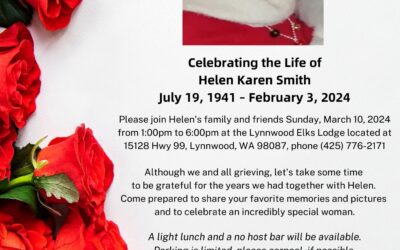 Helen Smith Celebration of Life – March 10